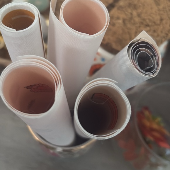 SOLD Boho colorful home decor bundle Wooden Bookends with Metal Accents - Picture 6 of 11